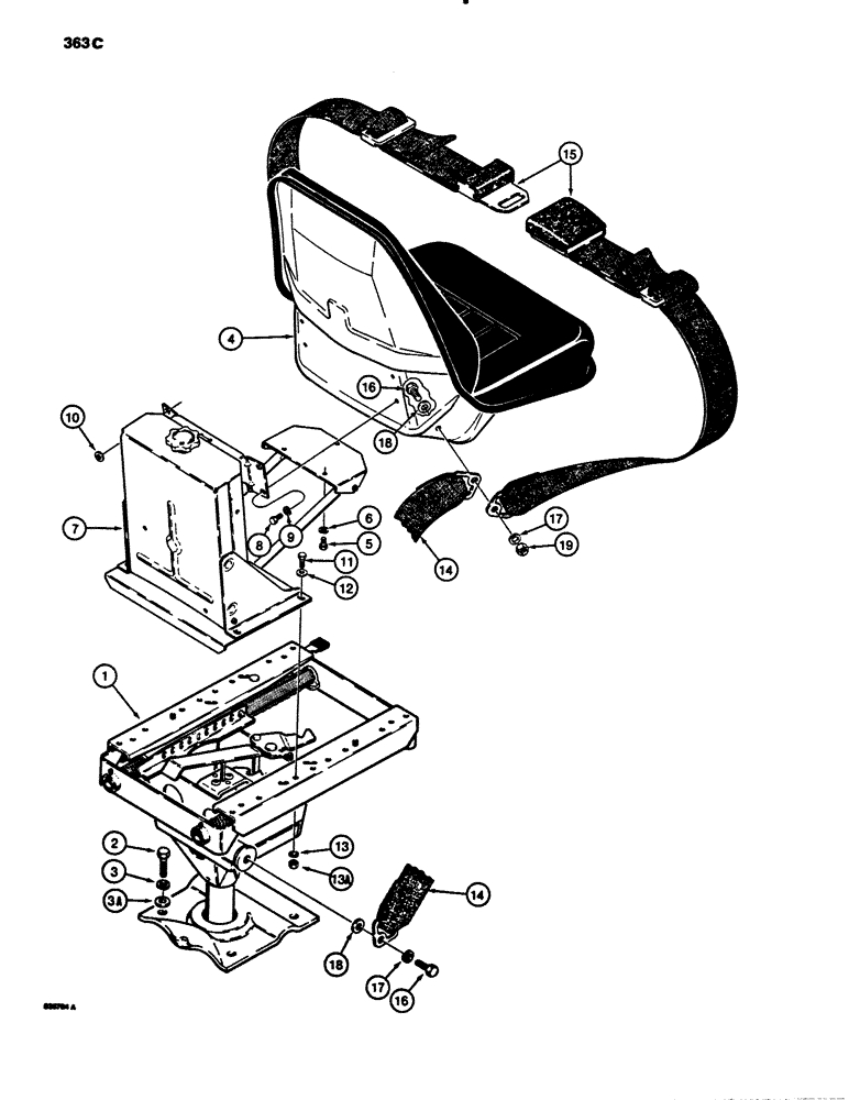 Схема запчастей Case 780B - (363C) - SUSPENSION SEAT AND MOUNTING PARTS (09) - CHASSIS/ATTACHMENTS