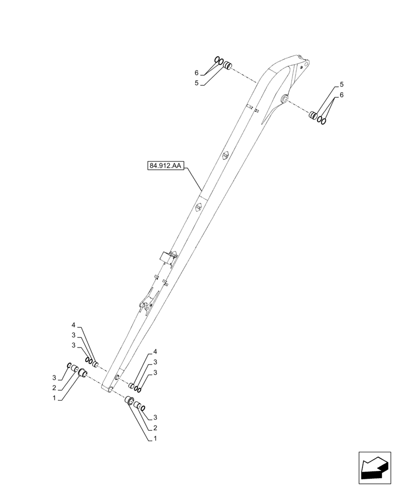 Схема запчастей Case CX250D LC LR - (84.912.AD[01]) - VAR - 481238 - ARM, BUSHING (L=8M) (84) - BOOMS, DIPPERS & BUCKETS