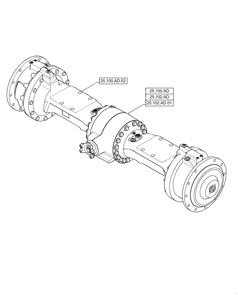 Схема запчастей Case 721F - (00.000.25) - PICTORIAL INDEX - FRONT AXLE (00) - GENERAL & PICTORIAL INDEX