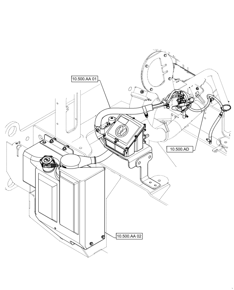 Схема запчастей Case 621F - (00.000.10[01]) - PICTORIAL INDEX-DEF TANK (00) - GENERAL & PICTORIAL INDEX