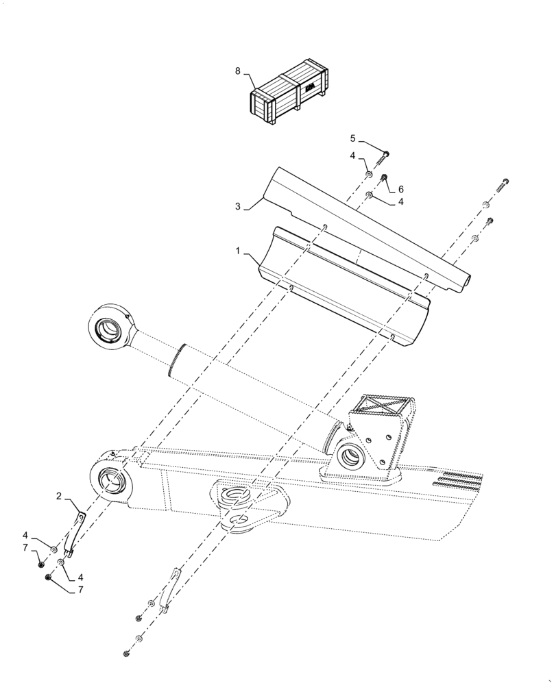 Схема запчастей Case 2050M WT/LGP - (35.741.AD ) - KIT, TILT CYLINDER, GUARD (35) - HYDRAULIC SYSTEMS