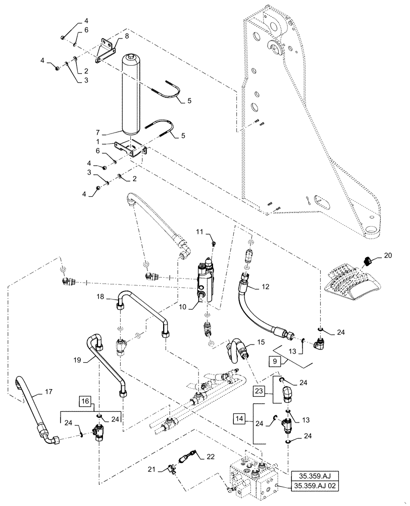 Схема запчастей Case 621F - (35.701.AA) - RIDE CONTROL (35) - HYDRAULIC SYSTEMS