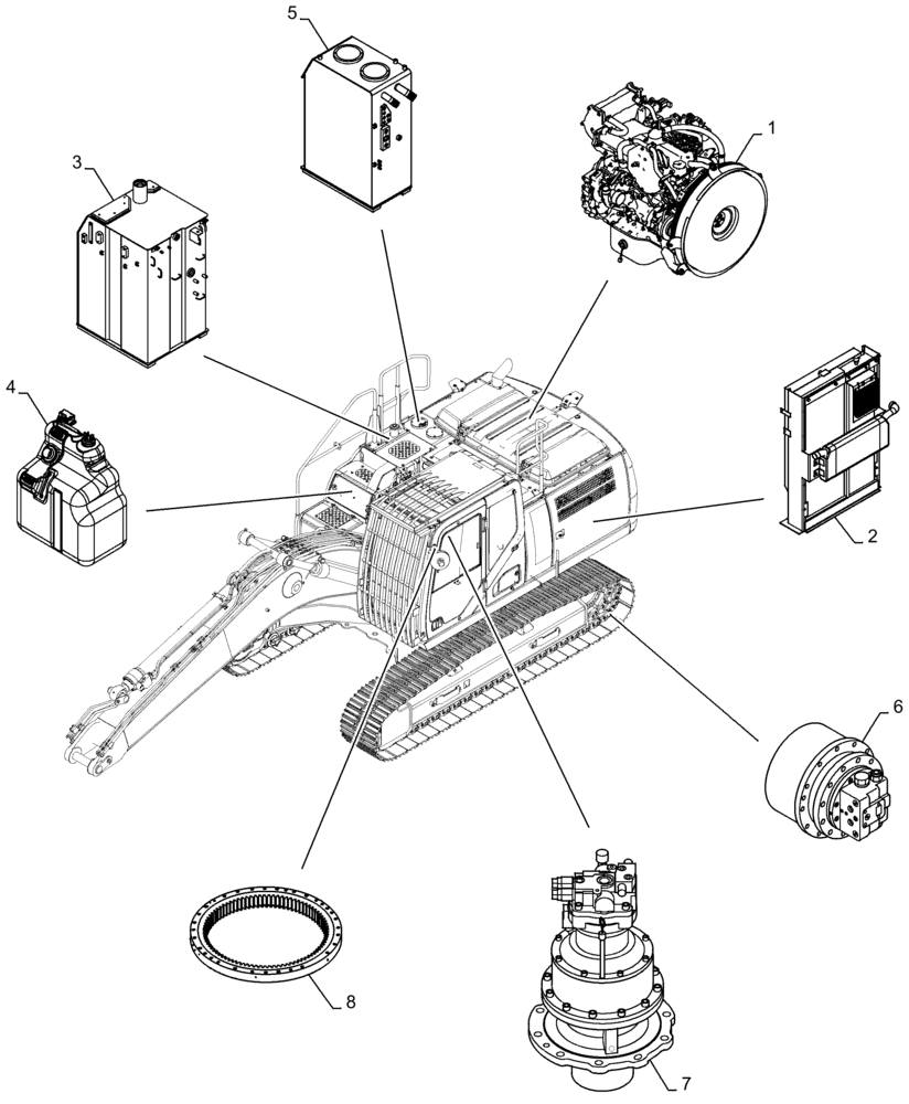 Схема запчастей Case CX350D LC - (05.100.03[02]) - CAPACITIES (05) - SERVICE & MAINTENANCE