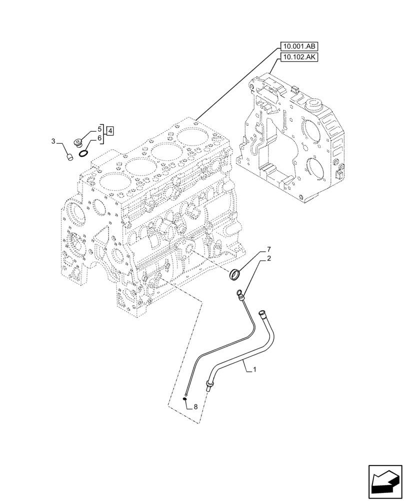 Схема запчастей Case F4HFE413W B003 - (10.304.AJ) - OIL FILLER (10) - ENGINE