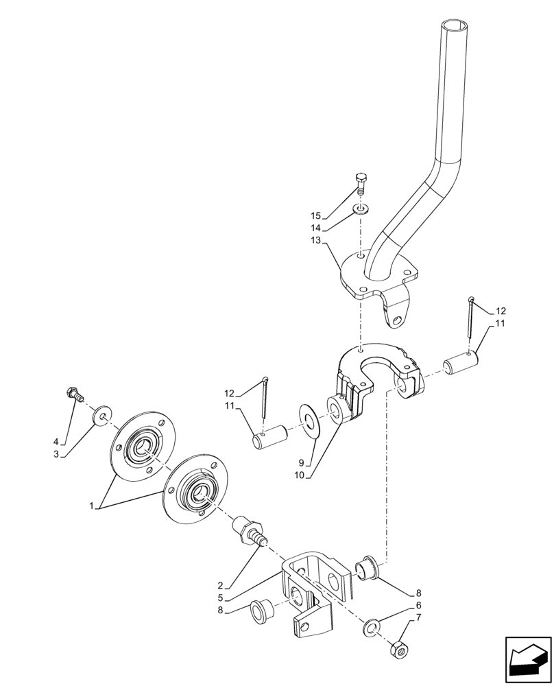 Схема запчастей Case 580N EP - (35.724.AE[02]) - LOADER, CONTROL VALVE, LEVER (35) - HYDRAULIC SYSTEMS