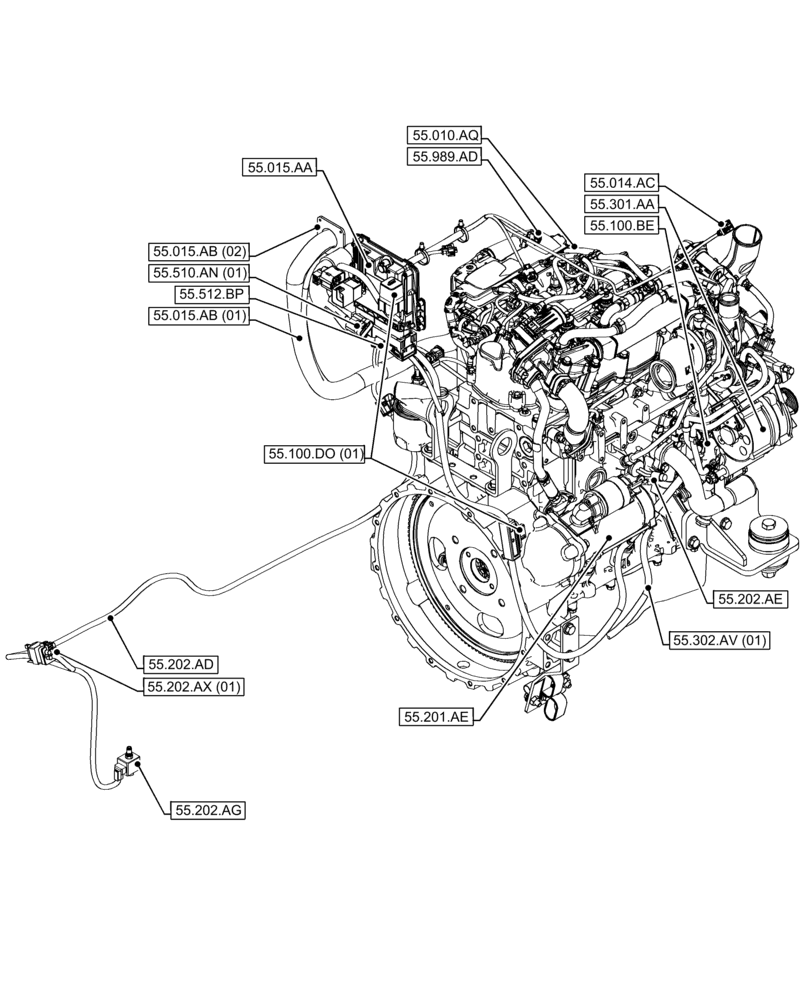 Схема запчастей Case 580N EP - (00.000.55[01]) - PICTORIAL INDEX - ELECTRICAL SYSTEMS (00) - GENERAL & PICTORIAL INDEX