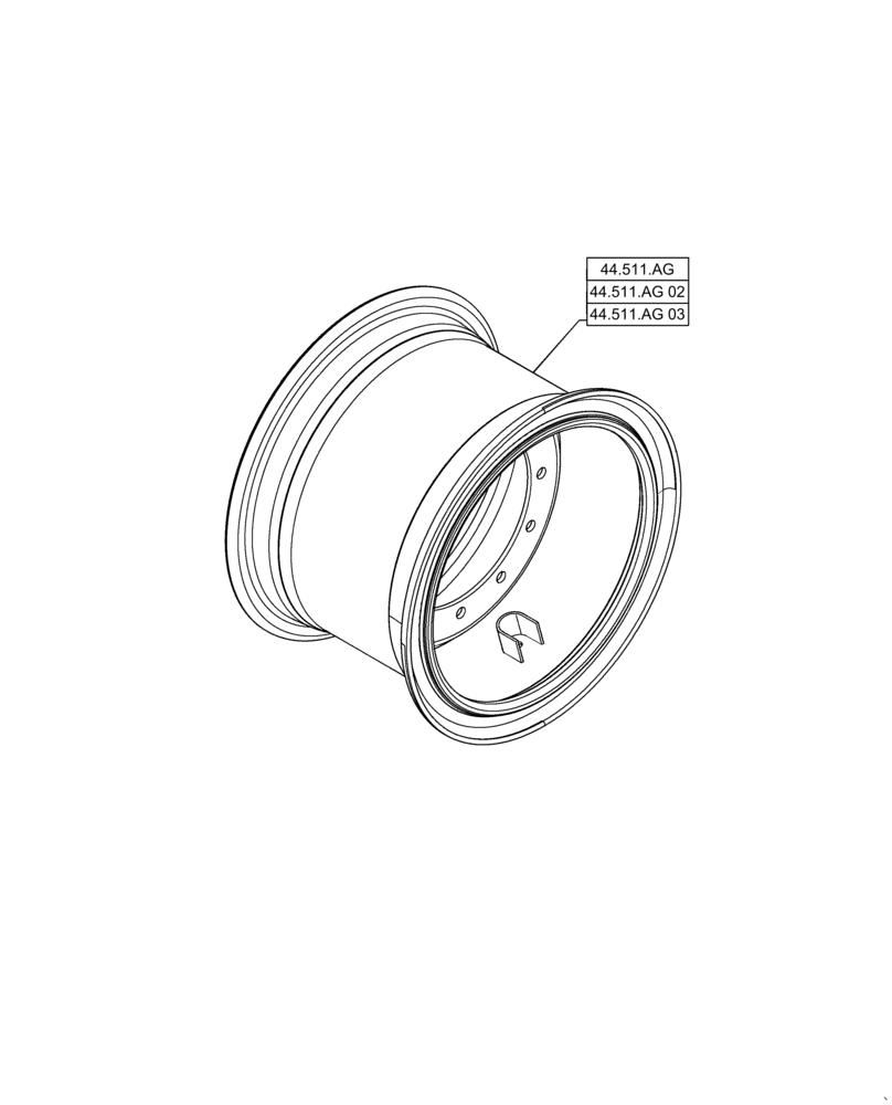 Схема запчастей Case 621F - (00.000.44) - WHEELS (00) - GENERAL & PICTORIAL INDEX