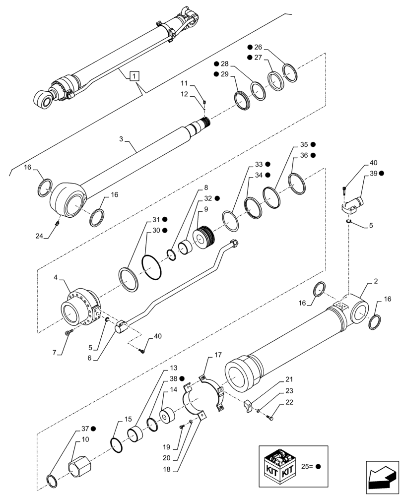 Схема запчастей Case CX250D LC LR - (35.737.AA[04]) - VAR - 481238 - ARM, CYLINDER, COMPONENTS (35) - HYDRAULIC SYSTEMS