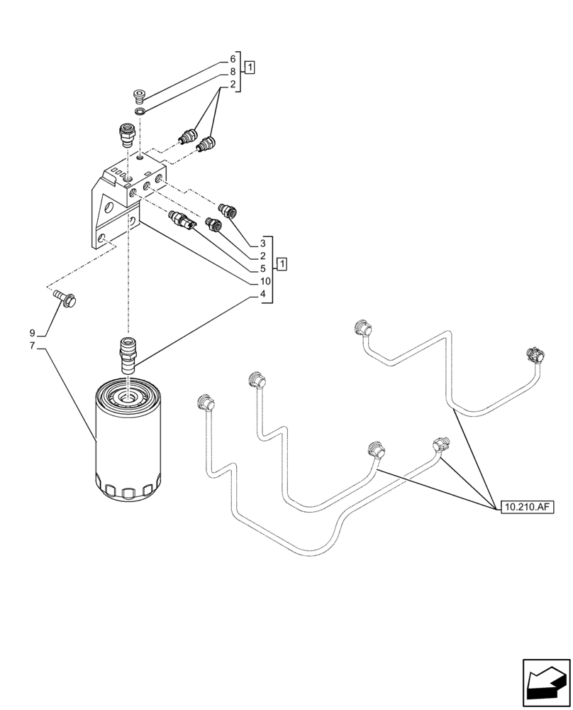 Схема запчастей Case F4HFE413Y B001 - (10.218.AD) - FUEL FILTER (10) - ENGINE