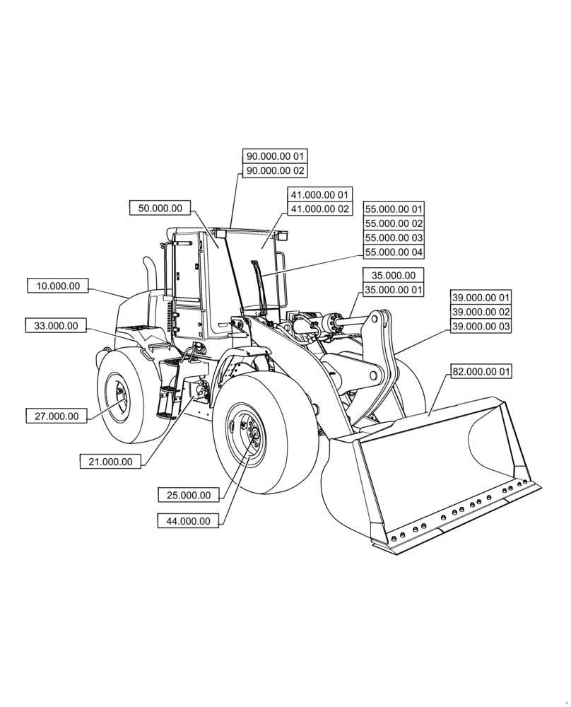 Схема запчастей Case 721F - (00.000.00) - PICTORIAL INDEX - MAIN SECTIONS (00) - GENERAL & PICTORIAL INDEX