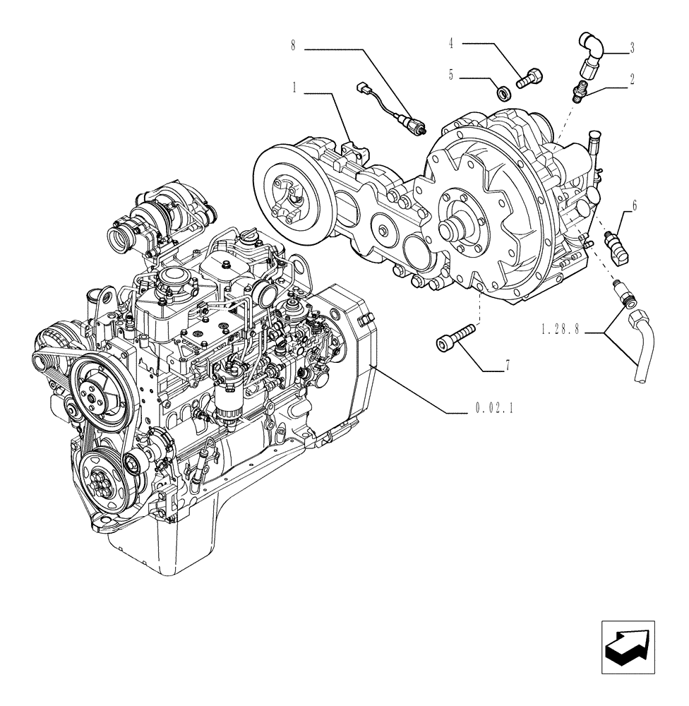 Схема запчастей Case TX1055 - (1.28.A[01]) - TRANSMISSION (21) - TRANSMISSION