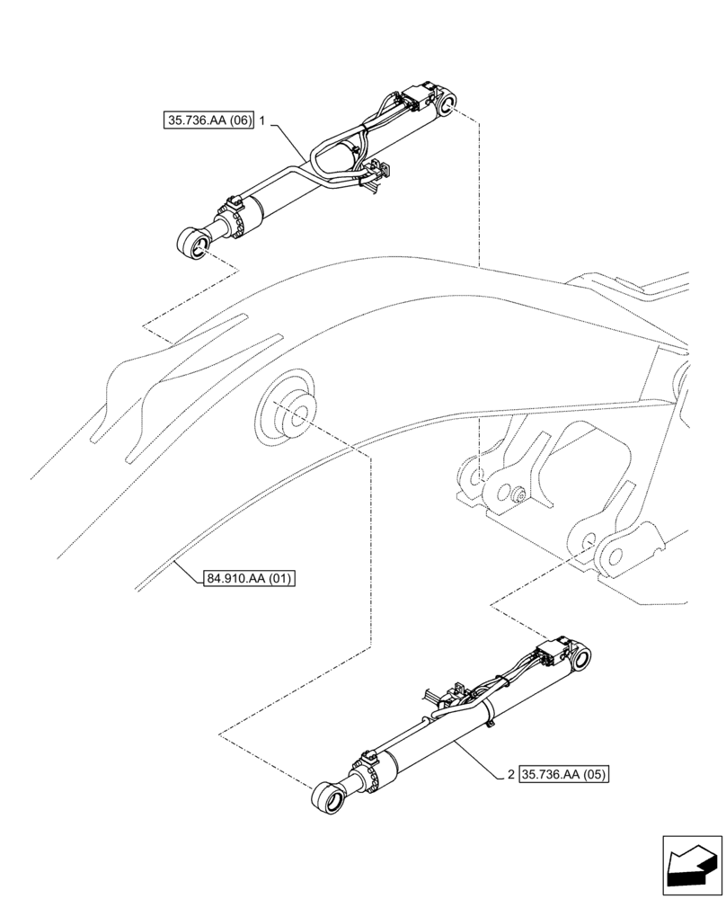 Схема запчастей Case CX350D LC - (35.736.AA[04]) - VAR - 481064 - LIFT CYLINDER, SAFETY VALVE (35) - HYDRAULIC SYSTEMS