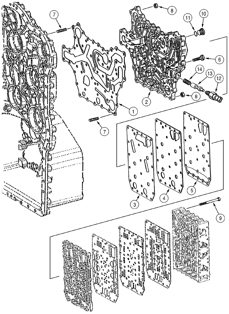 Схема запчастей Case 721C - (06-15) - TRANSMISSION - VALVE PLATES (06) - POWER TRAIN