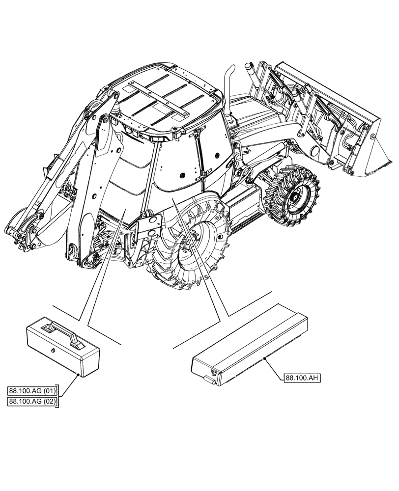 Схема запчастей Case 580SN - (00.000.88) - PICTORIAL INDEX - ACCESSORIES (00) - GENERAL & PICTORIAL INDEX