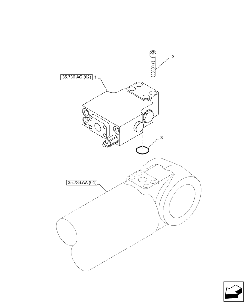 Схема запчастей Case CX350D LC - (35.736.AG[01]) - VAR - 481064 - BOOM, LIFT CYLINDER, SAFETY VALVE (35) - HYDRAULIC SYSTEMS