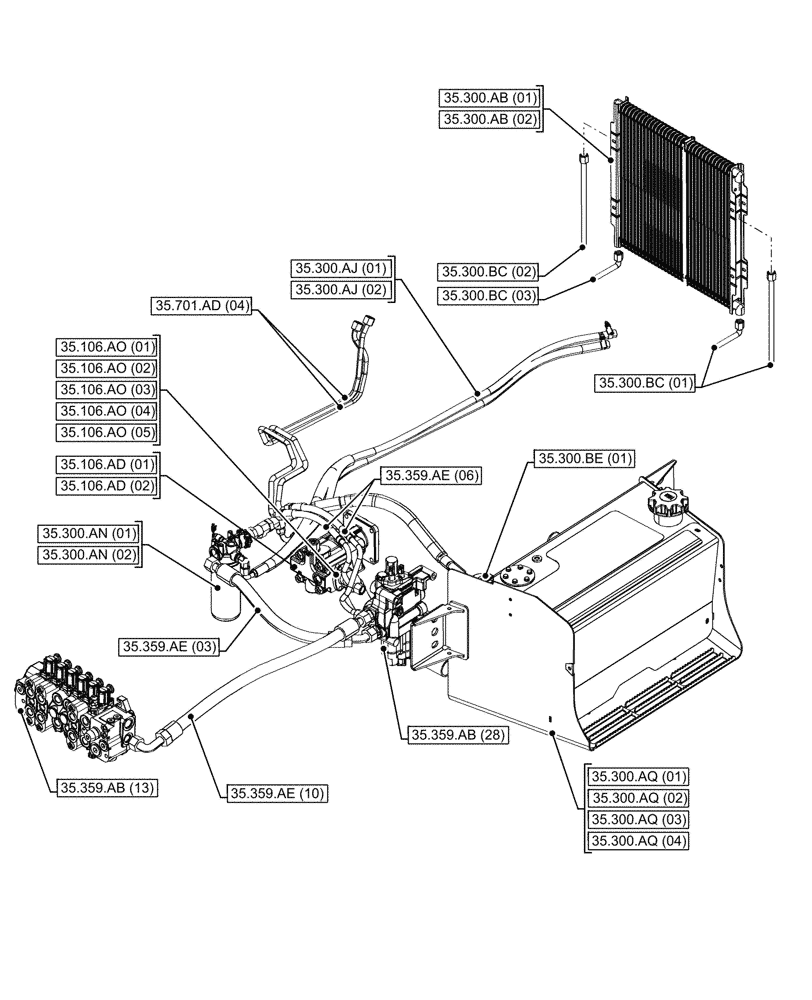 Схема запчастей Case 580SN - (35.000.00[04]) - SECTION INDEX - HYDRAULIC SYSTEMS (35) - HYDRAULIC SYSTEMS