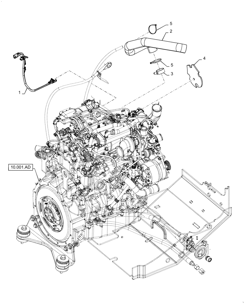 Схема запчастей Case TR310 - (55.015.AG) - CCV JUMPER HARNESS & HOSE ASSY. (55) - ELECTRICAL SYSTEMS