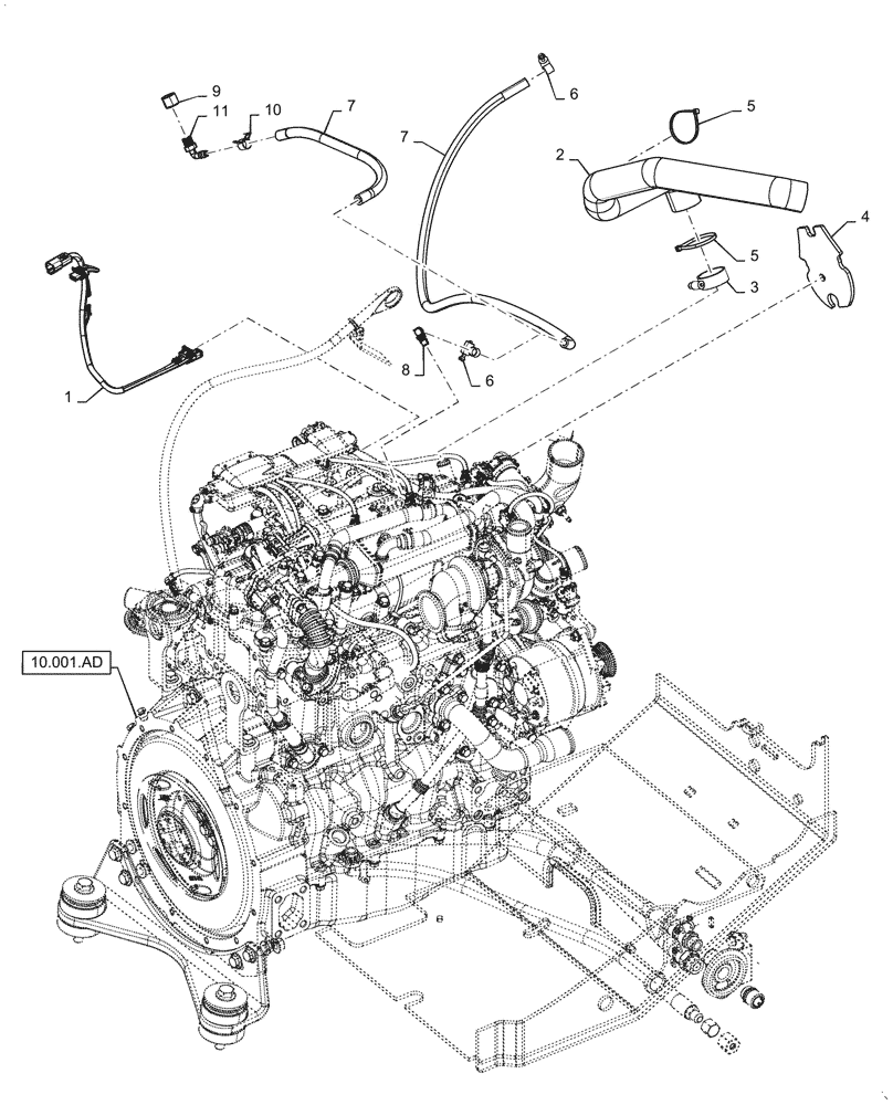 Схема запчастей Case SR270 - (55.015.AG) - CCV JUMPER HARNESS & HOSE ASSY. (55) - ELECTRICAL SYSTEMS