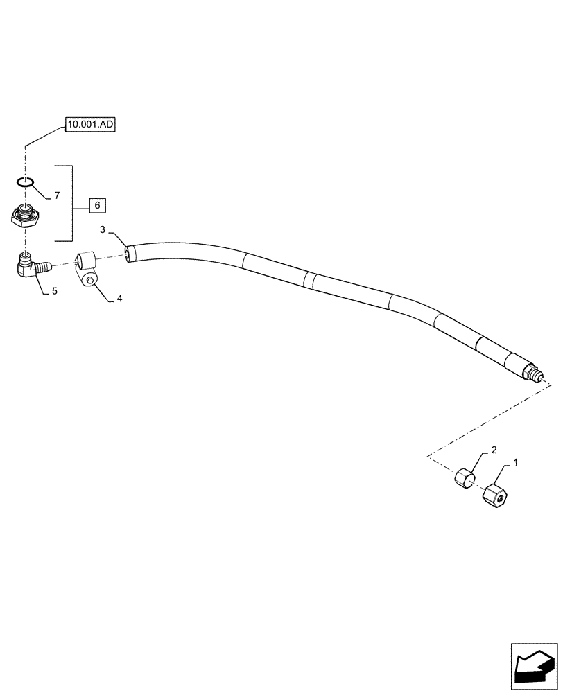 Схема запчастей Case TV380 - (10.102.AW) - ENGINE OIL DRAIN LINE (10) - ENGINE