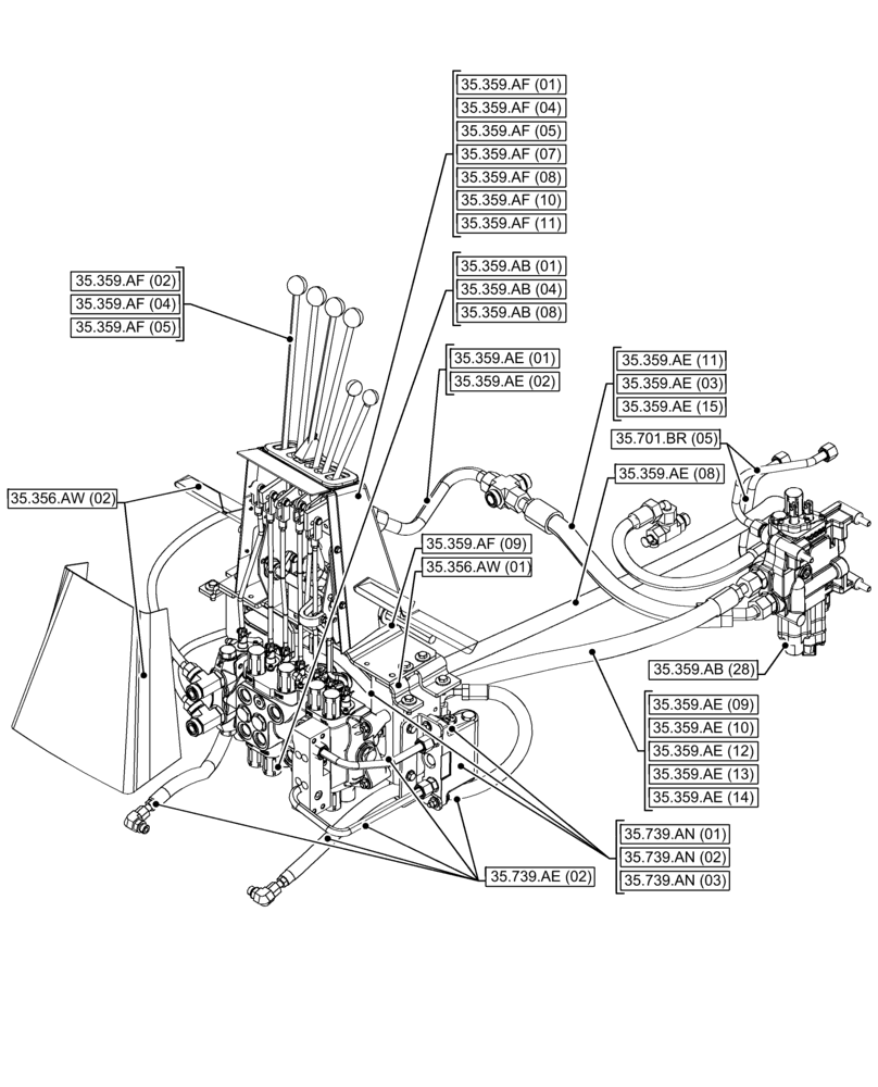 Схема запчастей Case 580N EP - (35.000.00[06]) - SECTION INDEX - HYDRAULIC SYSTEMS (35) - HYDRAULIC SYSTEMS