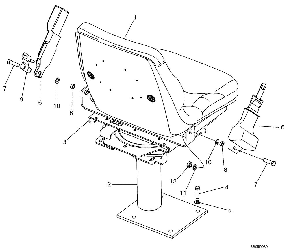 Схема запчастей Case 570MXT - (09-32A) - SEAT - MOUNTING (SEARS) (09) - CHASSIS/ATTACHMENTS