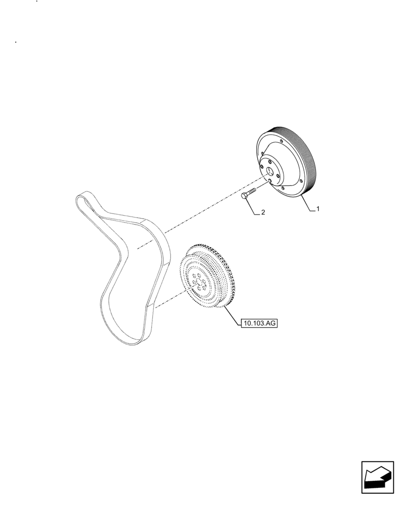 Схема запчастей Case F4HFE413X B001 - (10.414.AD) - FAN BELT DRIVE PULLEY (10) - ENGINE