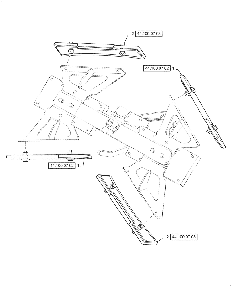 Схема запчастей Case PT240 - (44.100.07[01]) - SCRAPER, RADIAL TIRE - BTW NENTN2760 - NFNTN2780 (44) - WHEELS