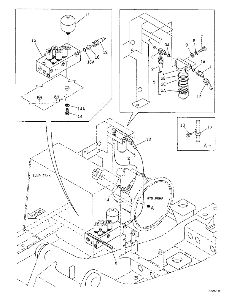 Схема запчастей Case 9007B - (8-026) - HYDRAULIC CIRCUIT - PILOT, PUMP, CONTROL VALVE, BLOCK, SELECTOR (08) - HYDRAULICS