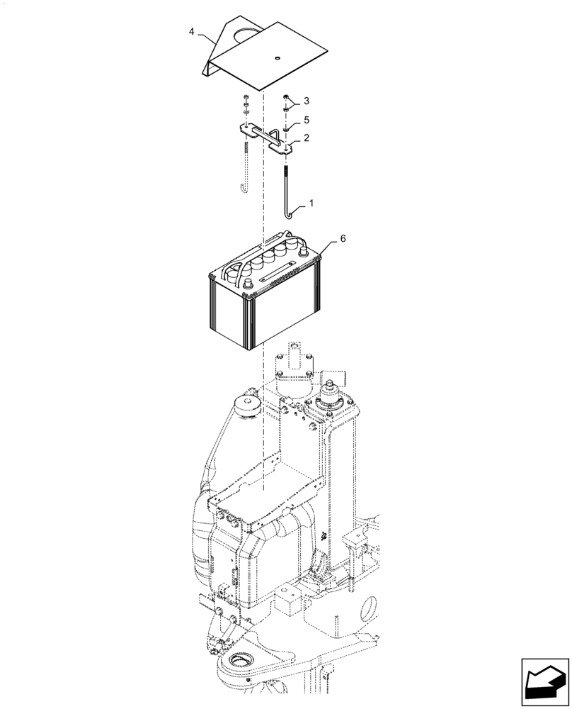 Схема запчастей Case CX36B - (55.302.AG[01]) - BATTERY, INSTALL (55) - ELECTRICAL SYSTEMS