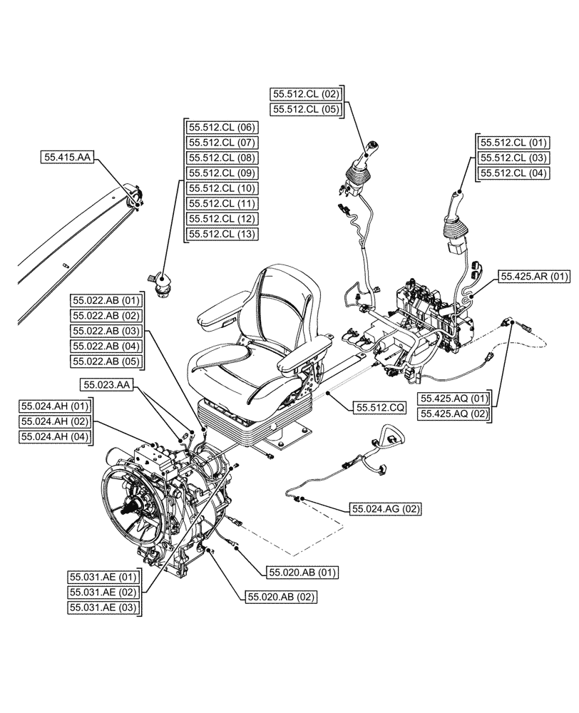 Схема запчастей Case 580SN - (00.000.55[05]) - PICTORIAL INDEX - ELECTRICAL SYSTEMS (00) - GENERAL & PICTORIAL INDEX