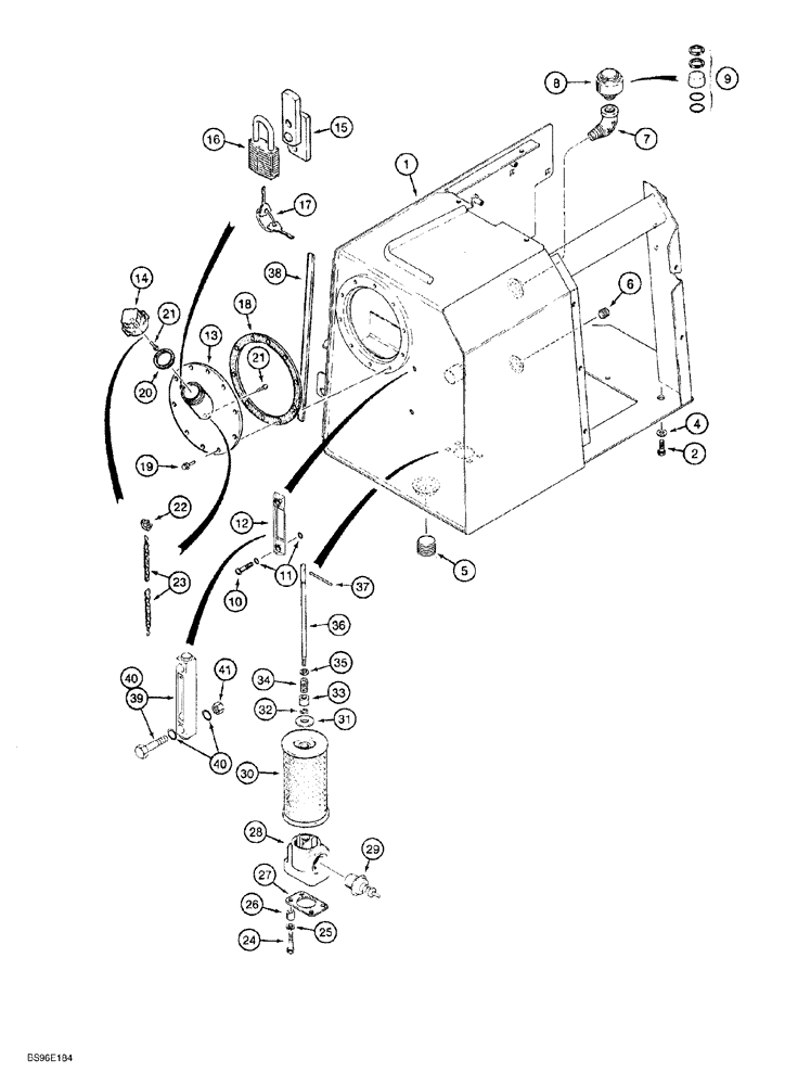 Схема запчастей Case 650G - (8-02) - HYDRAULIC RESERVOIR (08) - HYDRAULICS