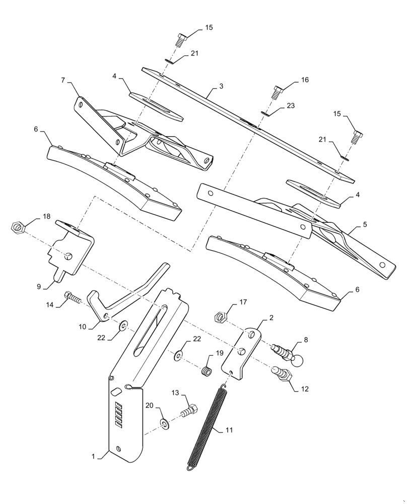 Схема запчастей Case PT240 - (44.100.05[02]) - COCONUT REAR SCRAPER BLADE - BTW NENTN2760 - NFNTN2780 (44) - WHEELS