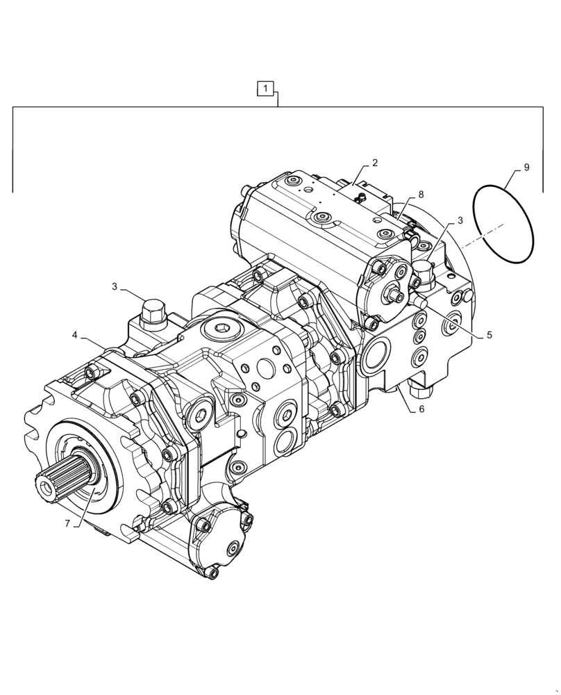 Схема запчастей Case 2050M XLT - (29.218.AC[02]) - HYDROSTATIC TRANSMISSION ASSY (29) - HYDROSTATIC DRIVE