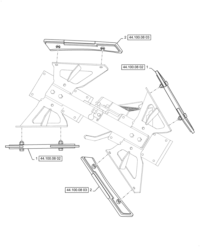 Схема запчастей Case PT240 - (44.100.08[01]) - SCRAPER, BIAS PLY TIRE - BTW NENTN2760 - NFNTN2780 (44) - WHEELS