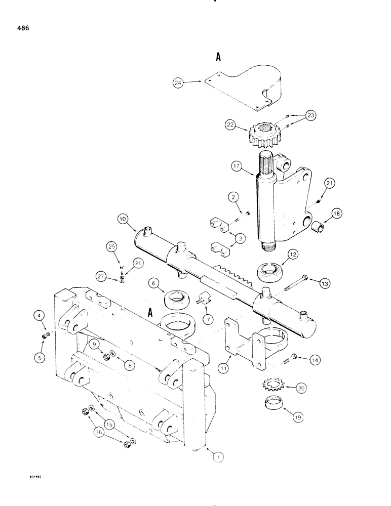 Схема запчастей Case SD100 - (486) - BACKHOE FRAME AND SWING TOWER (84) - BOOMS, DIPPERS & BUCKETS