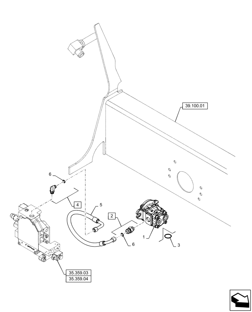 Схема запчастей Case TV380 - (35.220.AA[01]) - AUX HYD, STD, GEAR PUMP (SR220,SR250,SV250,SV300,TR320,TV380) (35) - HYDRAULIC SYSTEMS