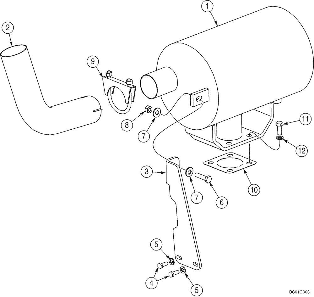 Схема запчастей Case 70XT - (02-03) - EXHAUST SYSTEM, 60XT (02) - ENGINE