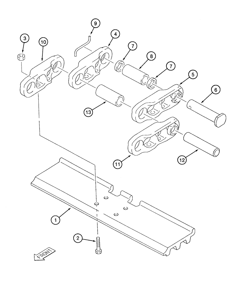 Схема запчастей Case 9040 - (5-04) - TRACK CHAIN AND SHOES (11) - TRACKS/STEERING