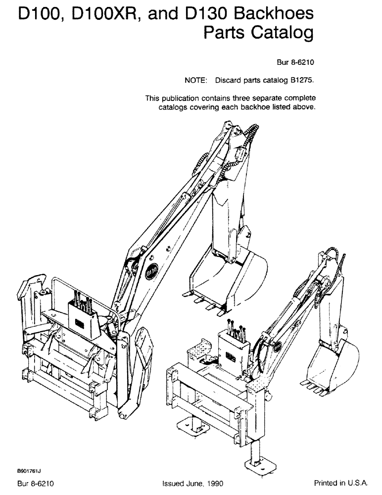 Схема запчастей Case D100XR - (1-01) - D100, 100XR, AND D130 BACKHOES PARTS CATALOG 