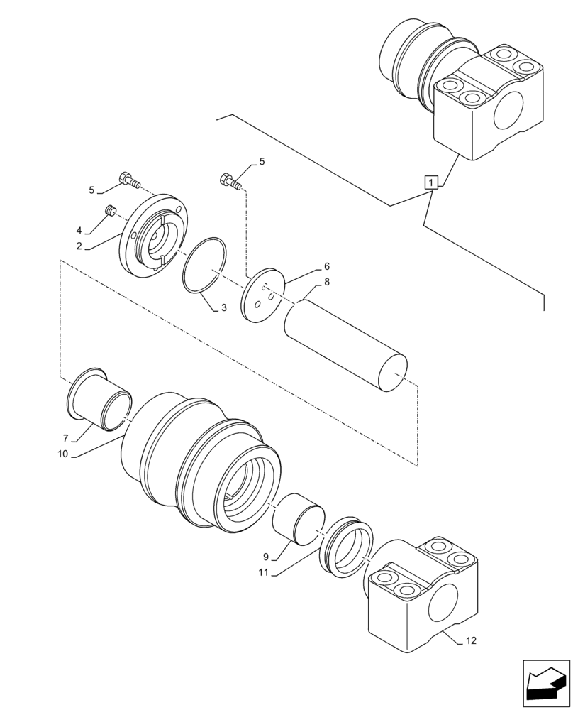 Схема запчастей Case CX350D LC - (48.138.AD[02]) - TRACK ROLLER, SUPPORT, COMPONENTS (48) - TRACKS & TRACK SUSPENSION