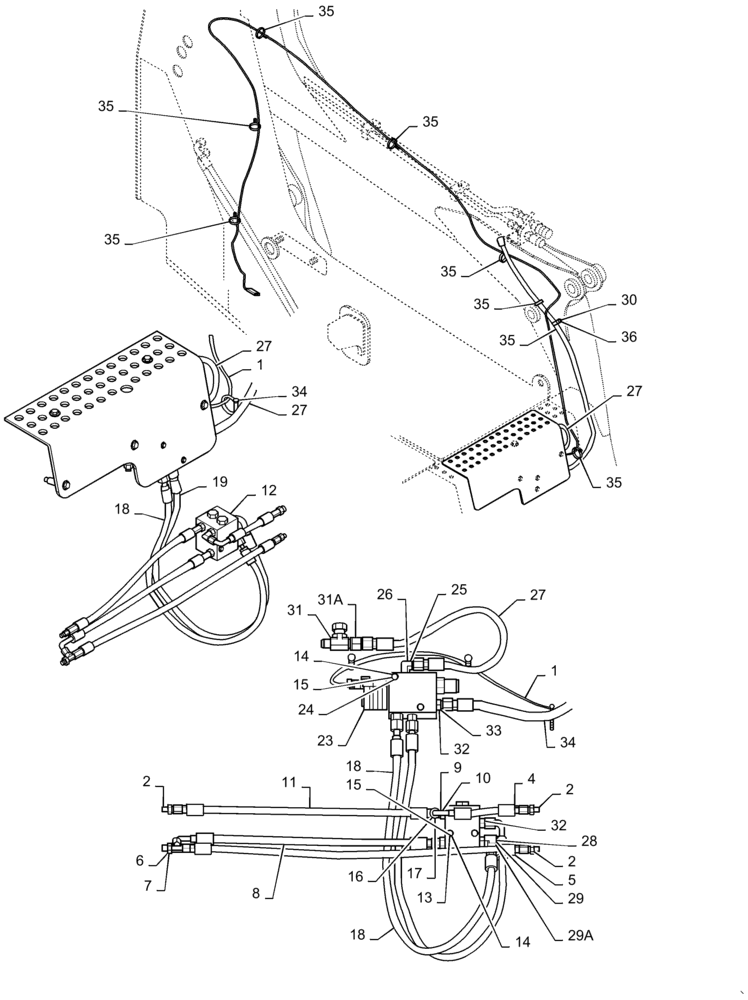 Схема запчастей Case 445 - (08-07) - HYDRAULICS - COUPLER SYSTEM, IF USED (08) - HYDRAULICS