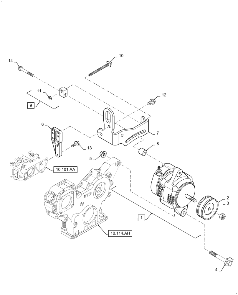 Схема запчастей Case CX36B - (55.301.AA) - ALTERNATOR ASSY (55) - ELECTRICAL SYSTEMS