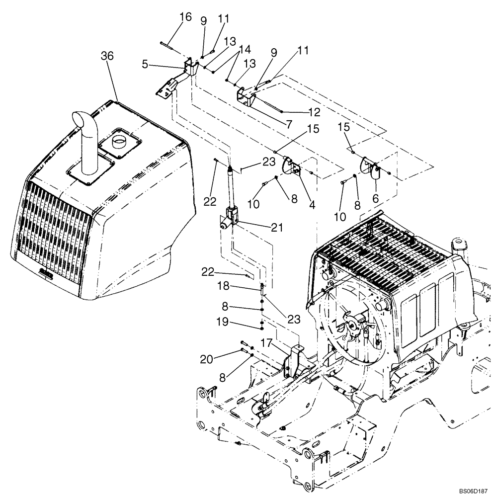 Схема запчастей Case 821E - (09-31) - HOOD (09) - CHASSIS