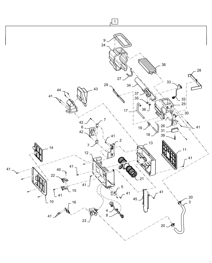 Схема запчастей Case CX55B - (50.200.AB[03]) - AIR CONDITIONER, ASSY (50) - CAB CLIMATE CONTROL