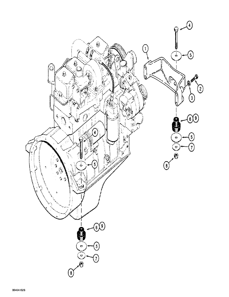 Схема запчастей Case 860 - (2-14) - ENGINE MOUNTING (02) - ENGINE