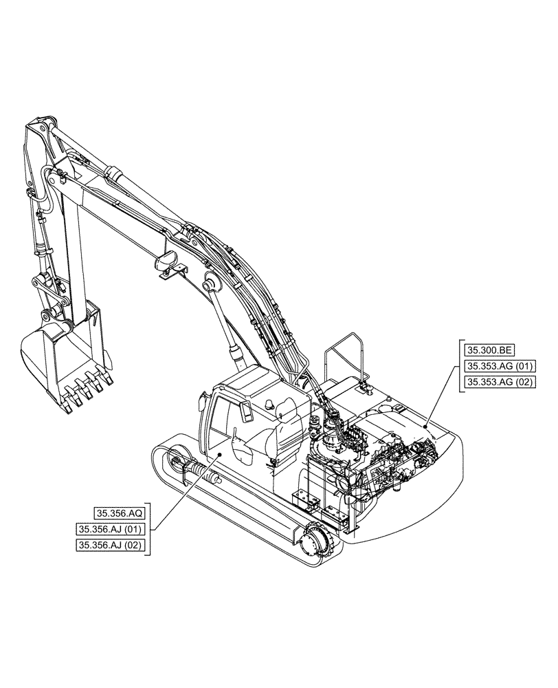 Схема запчастей Case CX300D LC - (00.000.35[05]) - PICTORIAL INDEX - HYDRAULIC SYSTEMS (00) - GENERAL & PICTORIAL INDEX