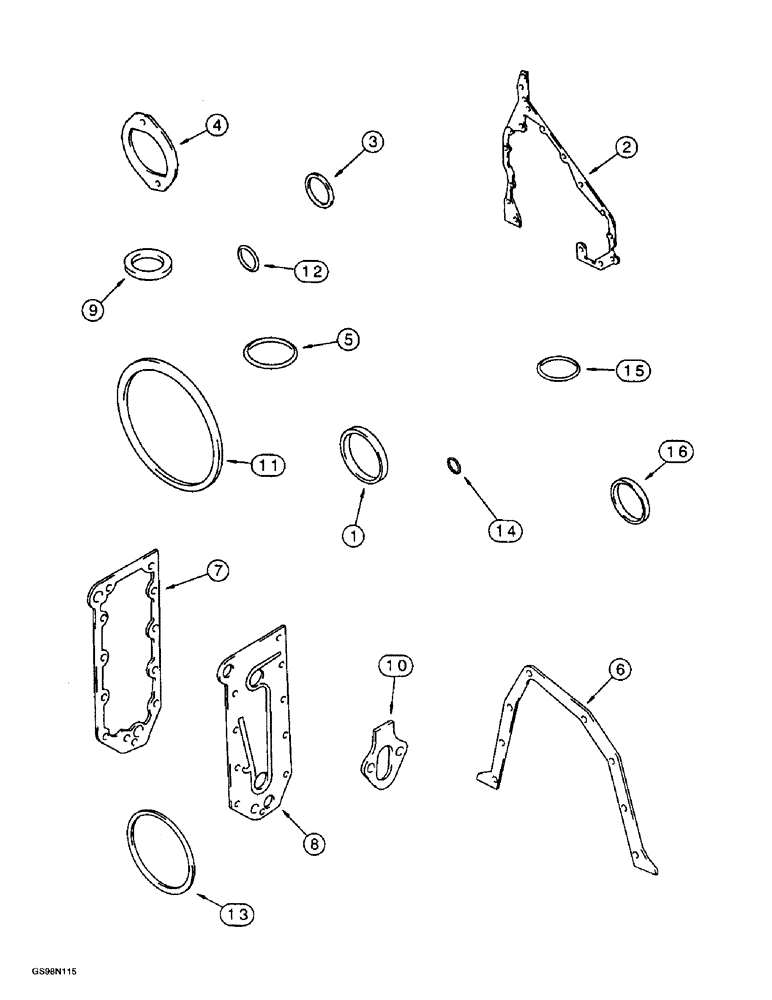 Схема запчастей Case 721B - (2-47C) - CYLINDER BLOCK GASKET KIT, 6T-830 EMISSIONS CERTIFIED ENGINE LOADER P.I.N. JEE053200 AND AFTER (02) - ENGINE