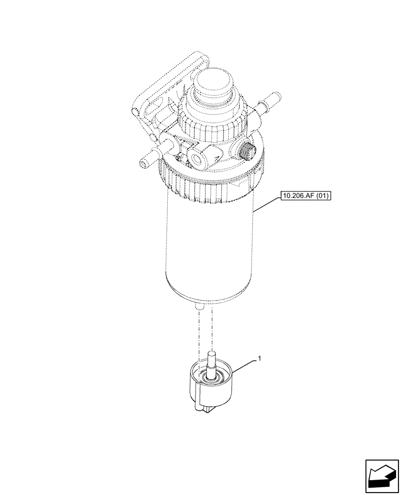 Схема запчастей Case 580SN WT - (55.010.AQ) - FUEL FILTER/WATER SEPARATOR, SENSOR (55) - ELECTRICAL SYSTEMS