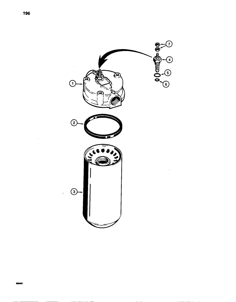 Схема запчастей Case W24C - (196) - L114122 HYDRAULIC OIL FILTER (05) - STEERING