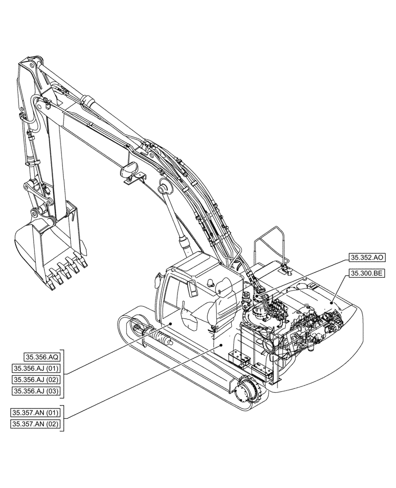 Схема запчастей Case CX250D LC - (35.000.00[05]) - SECTION INDEX - HYDRAULIC SYSTEMS (35) - HYDRAULIC SYSTEMS